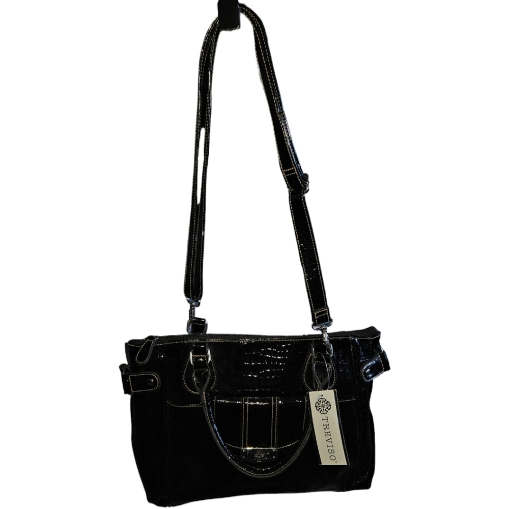 NWT Treviso Croc-Like Embossed Printed Shoulder/Crossbody Purse